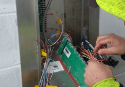 Technician completing electrical verification