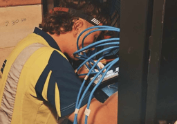 Electrical inspector checking wiring